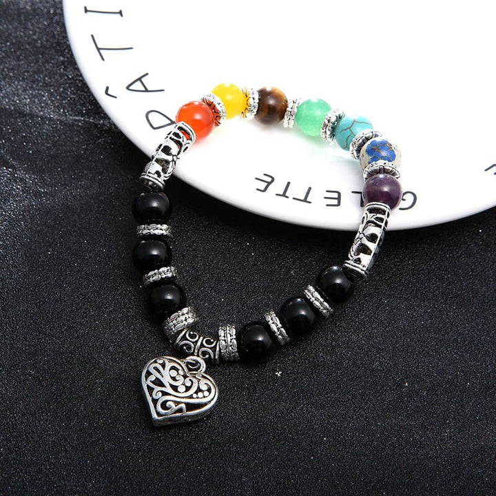 Unisex chakraarmbånd med helbredende krystaller for velvære og indre ro.