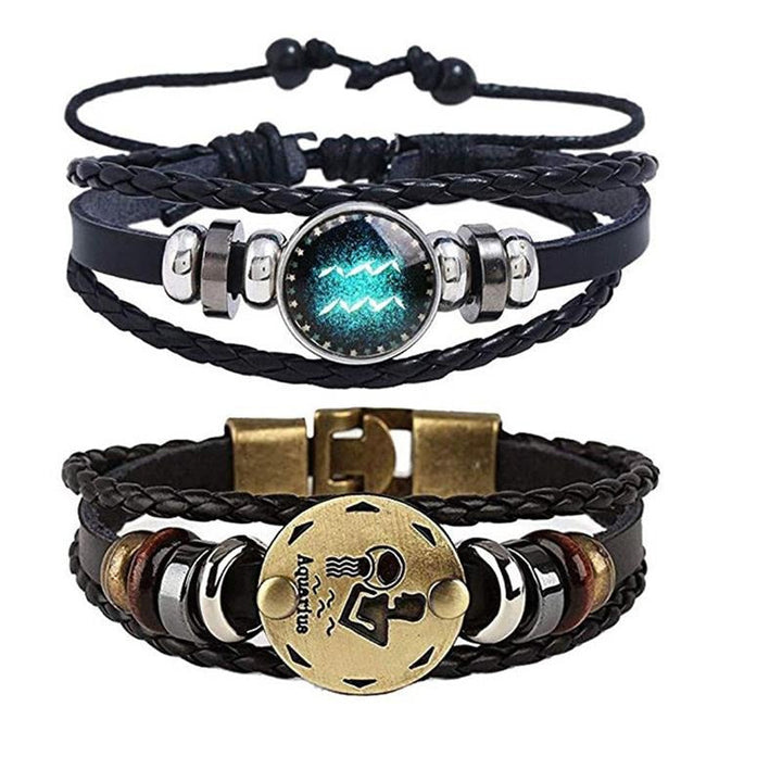 Lekkert dame armbånd i flerlags PU-skinn med ditt stjernetegn. Perfekt for hverdagsbruk.