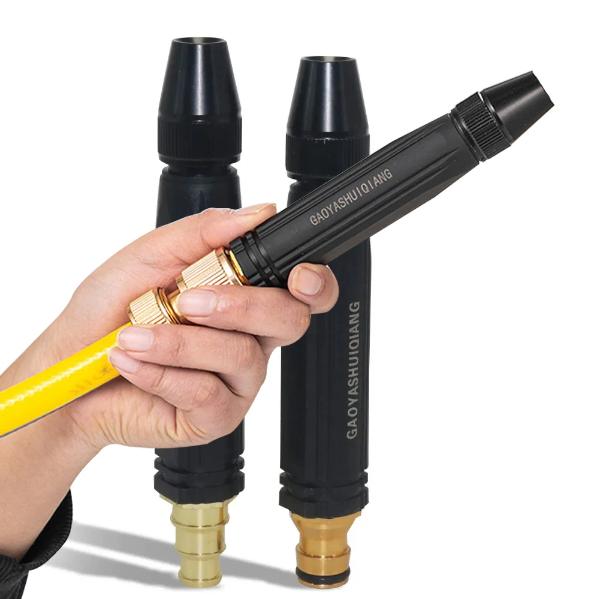 Ergonomisk vannpistol for hagebruk, perfekt for vanning av planter og spyling.