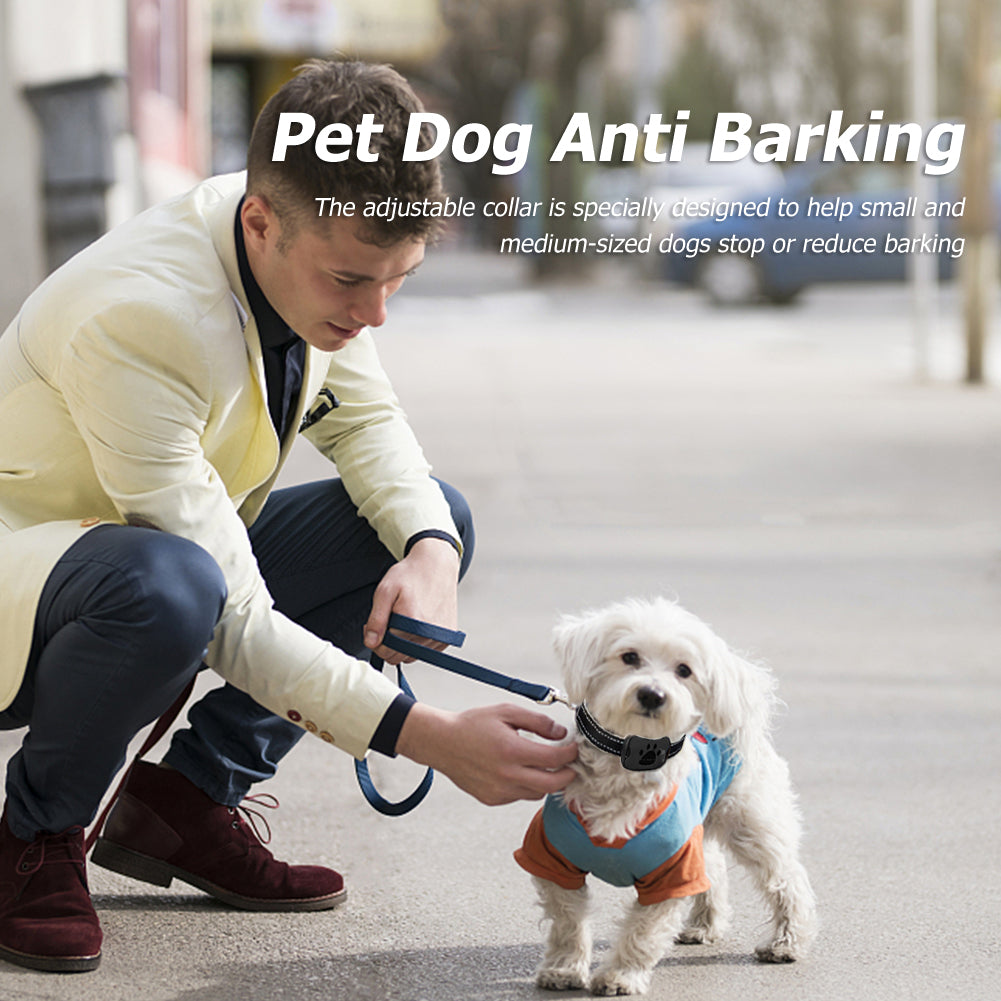 Hundehalsbånd med tydelige knapper for vibrasjon og ultralyd. Enkel betjening for hundetrening.