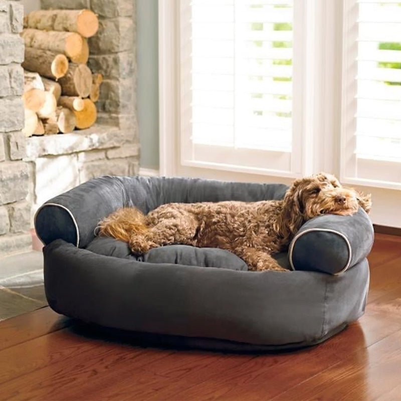 Beroligende hundesofa for valper og store hunder, med ortopedisk støtte og komfortabel dyreseng.