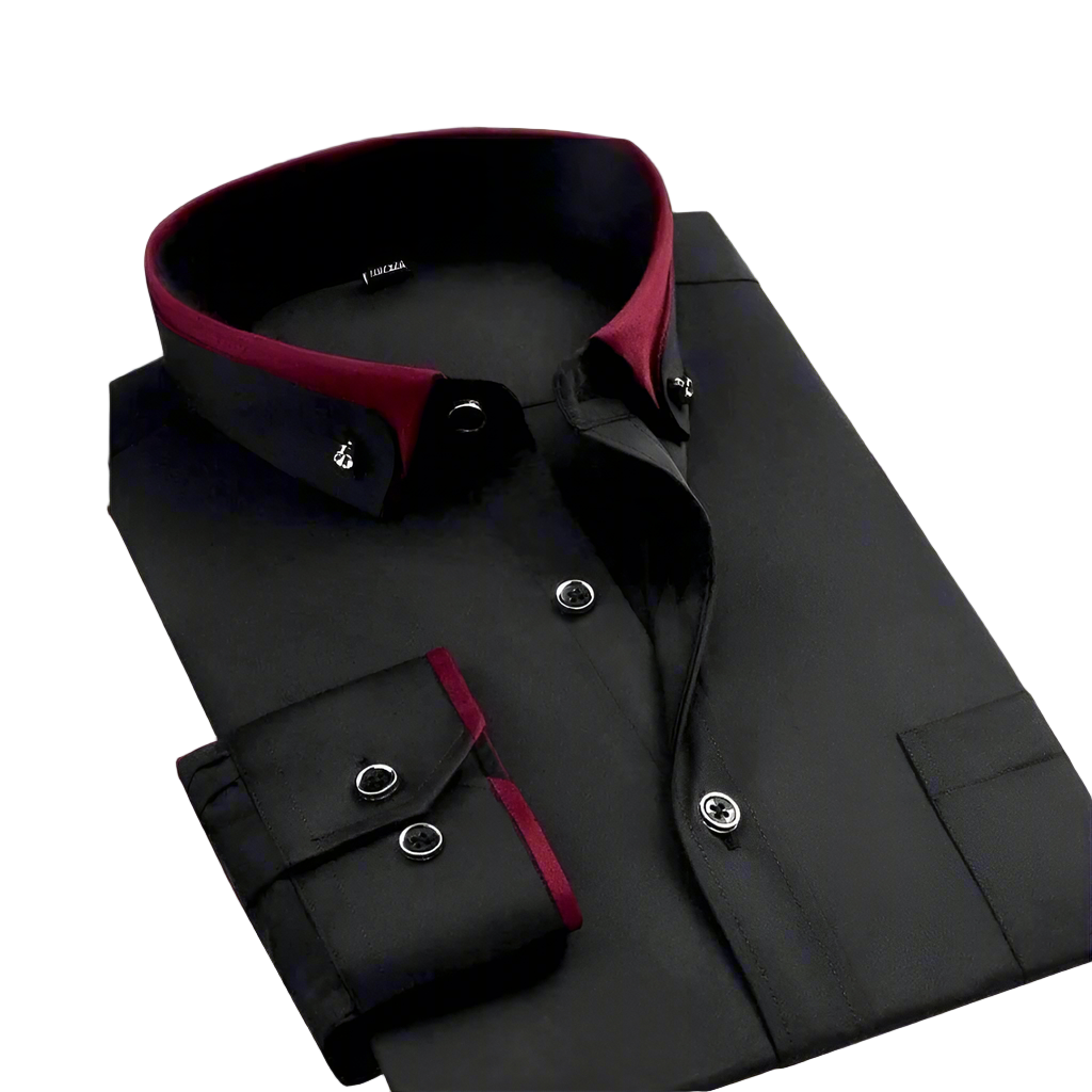 Elegant herre langermet klassisk skjorte, perfekt for formelle anledninger. Slimfit passform.