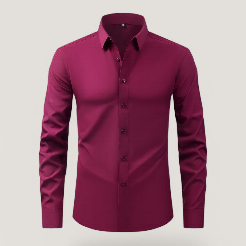 Komfortabel slim-fit herreskjorte, rynkefri og elastisk. Ideell for en moderne garderobe året rundt.