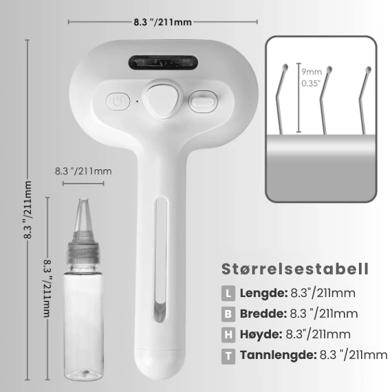 Praktisk kjæledyrbørste for hund og katt, med fuktig tåke og massasjefunksjon for optimal pelspleie.