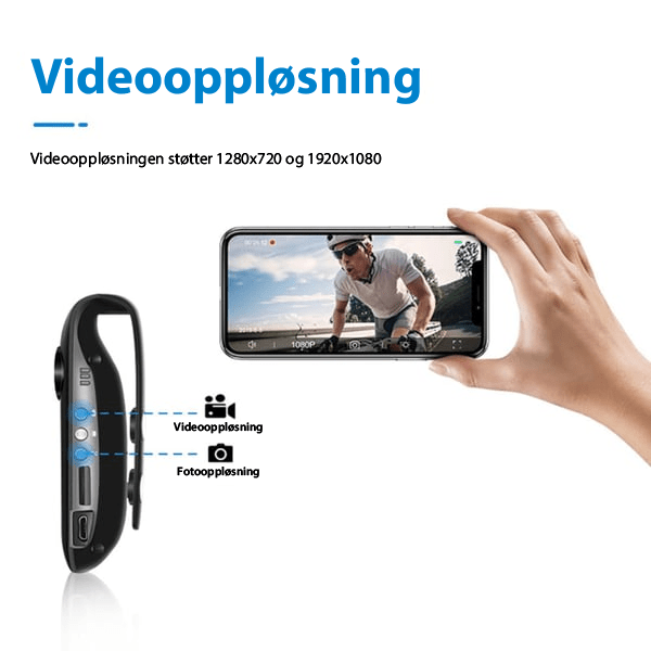 Smart SafeSight 1080P minikamera; sikkerhetsopptak med HD-kvalitet overalt.