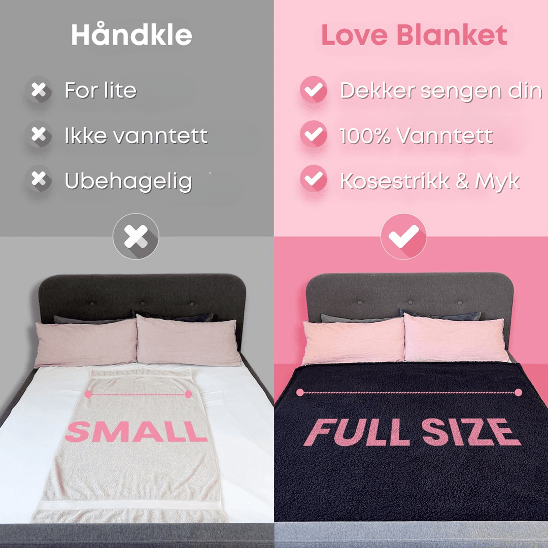 Unisex vanntett pledd spredt over en seng, klar for å gi komfort og beskyttelse.