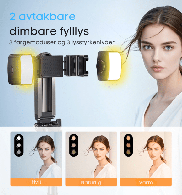 Selfiestang og stativ ideell for vlogg og videoopptak, sikrer stabile bilder og videoer.