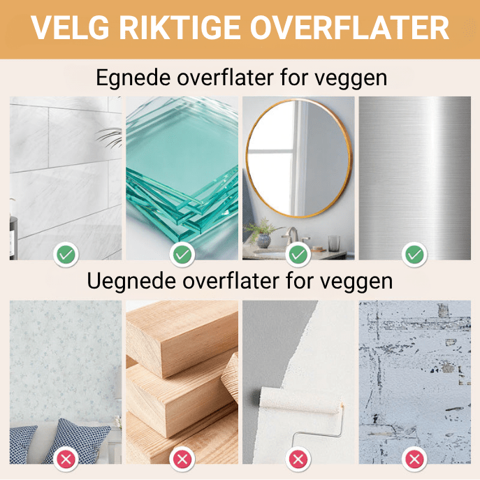 Allsidig organiseringshylle for kjøkken og bad. Frigjør benkeplass og holder ting ryddig med sugekopper.