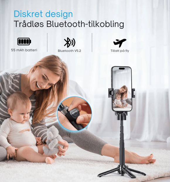 Fang perfekte feriebilder og gruppeselfies med denne kompakte selfiestangen og stativet.