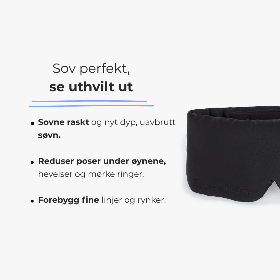 Luksus silkemaske, essential for skjønnhetssøvn og daglig hudpleie.