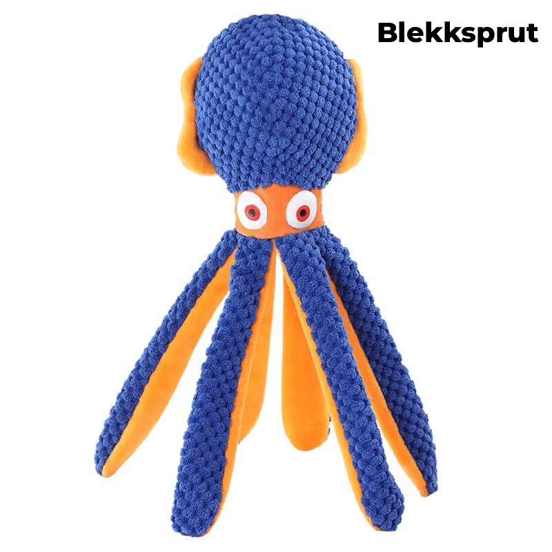 NOMBLEs interaktive plysjleke. En slitesterk hundeleke for lek og trening.