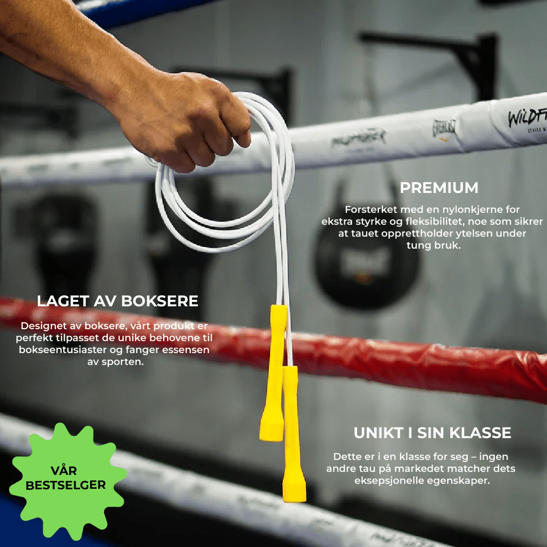 Sportshoppetau for crossfit og intensiv kardiotrening. Flokefritt design og suveren kontroll for ytelser.