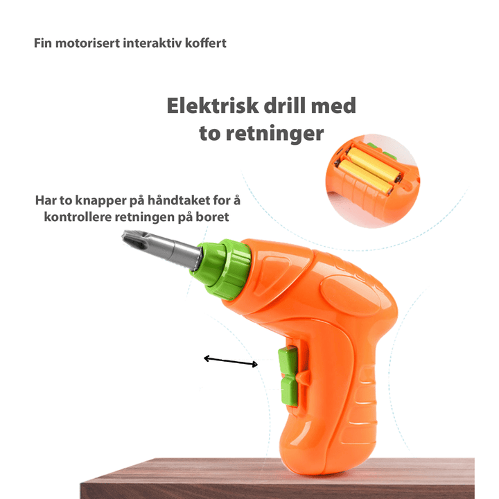 Barn leker og lærer med kreativitetssettet, bygger figurer, utvikler finmotorikk og konsentrasjon.