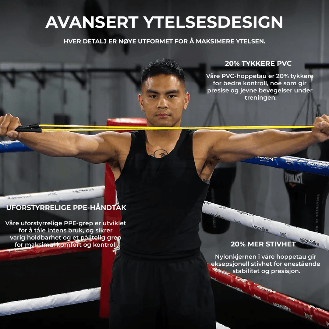 Treningshoppetau for økt utholdenhet, hurtighet og kardiovaskulær fitness. Flokefritt og lett å bruke.
