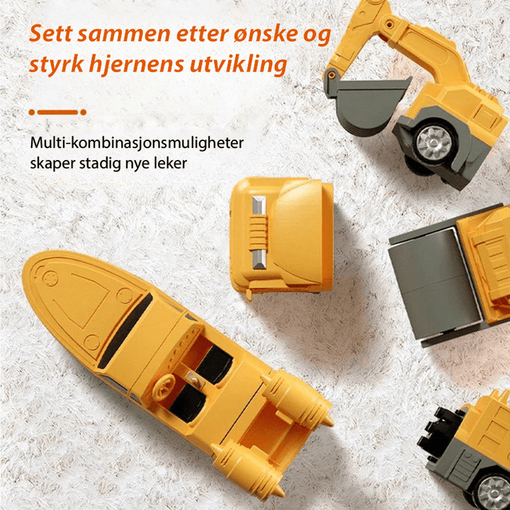 En samling magnetiske militære kjøretøy for barn. Utvikler motoriske ferdigheter gjennom lek.