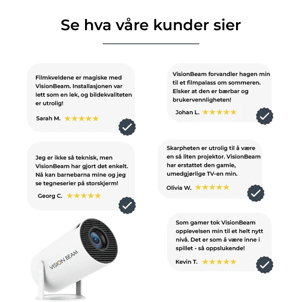 Smart bærbar projektor gir stor kinoopplevelse med trådløs frihet via WiFi og Bluetooth.