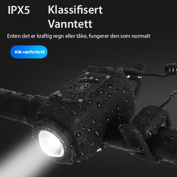 Sykkelhorn med lett tilgjengelig knapp for økt sikkerhet. Klar lyd varsler andre trafikanter effektivt.