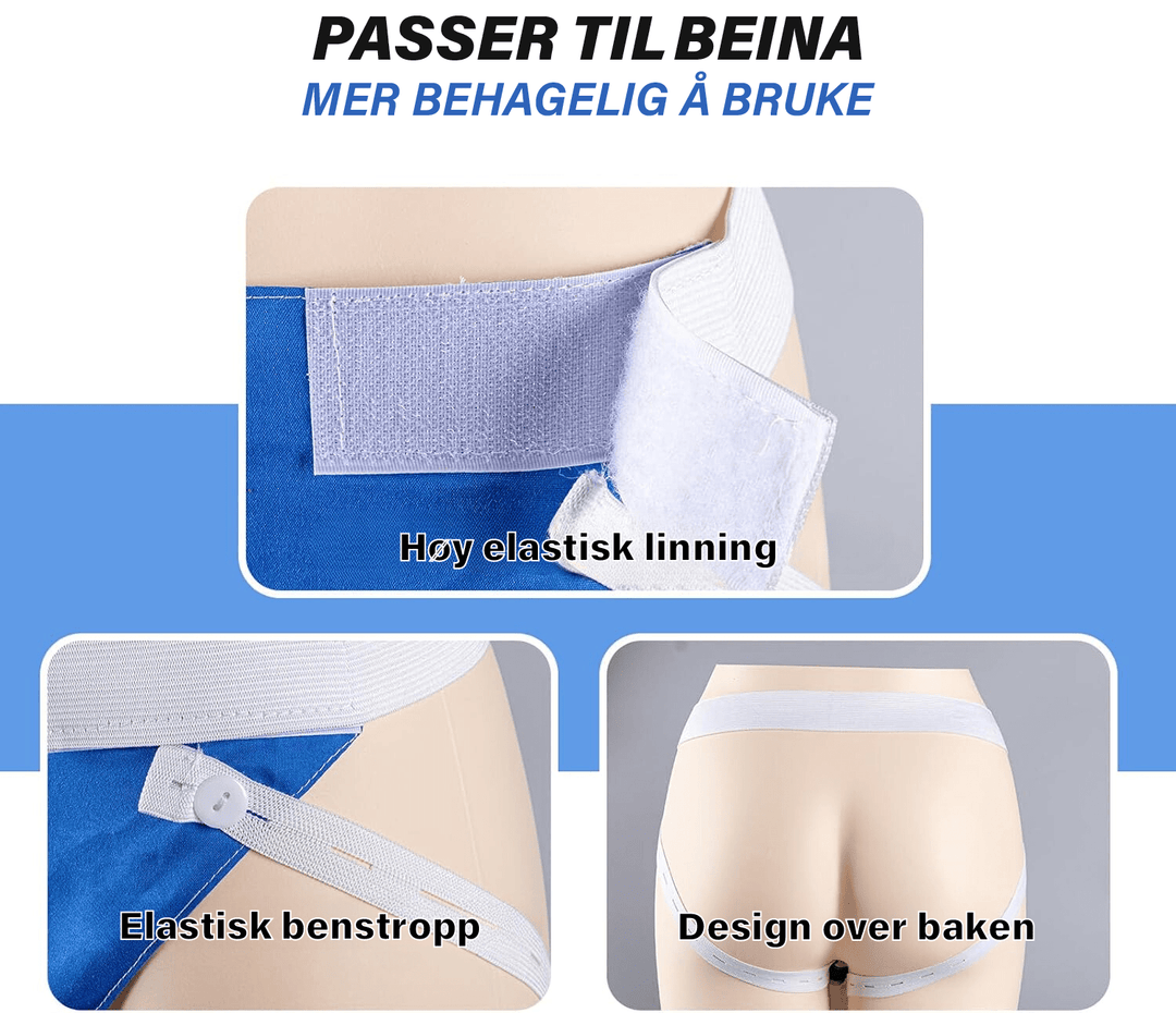Hjelpemiddel for eldre, bærbar urinpose med lekkasjesikker design for enkel bruk.