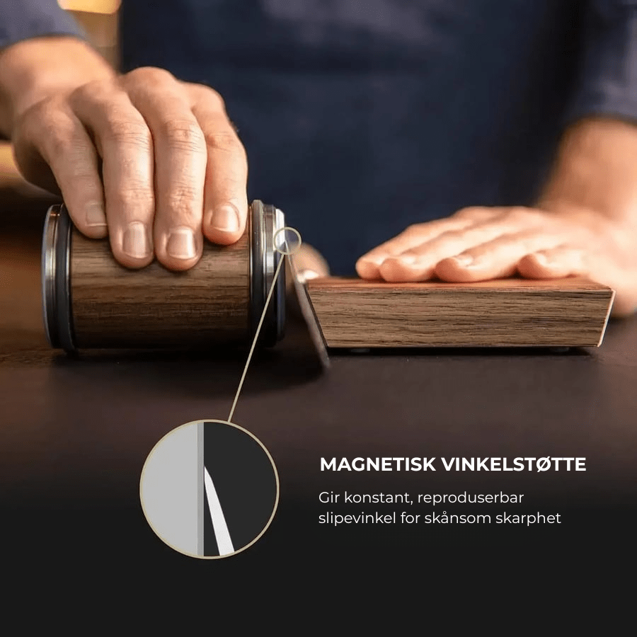 Robust manuell knivsliper for kjøkkenutstyr. Diamantsliping gir ekstrem skarphet til dine kniver.