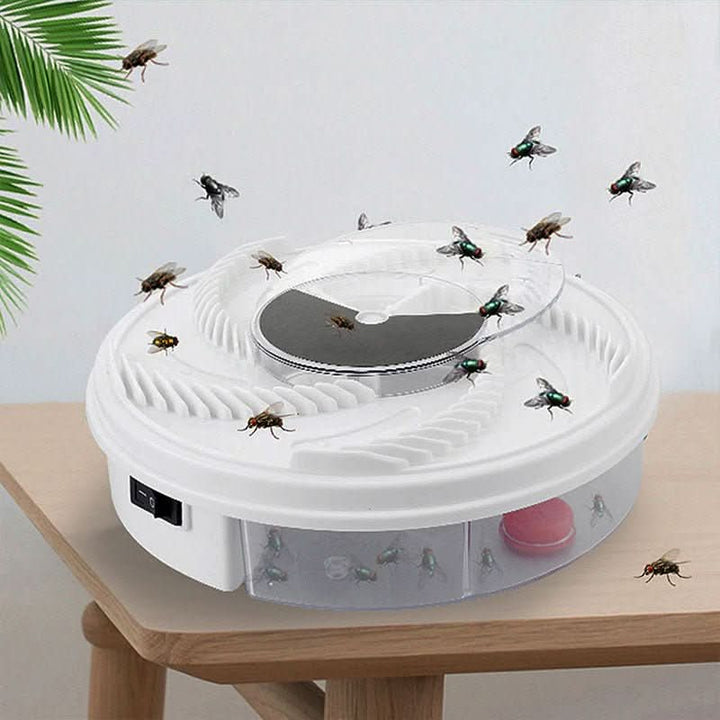 Kjemikaliefri fluefanger i aksjon, viser hvordan den fanger insekter stille i stuen eller kjøkkenet.