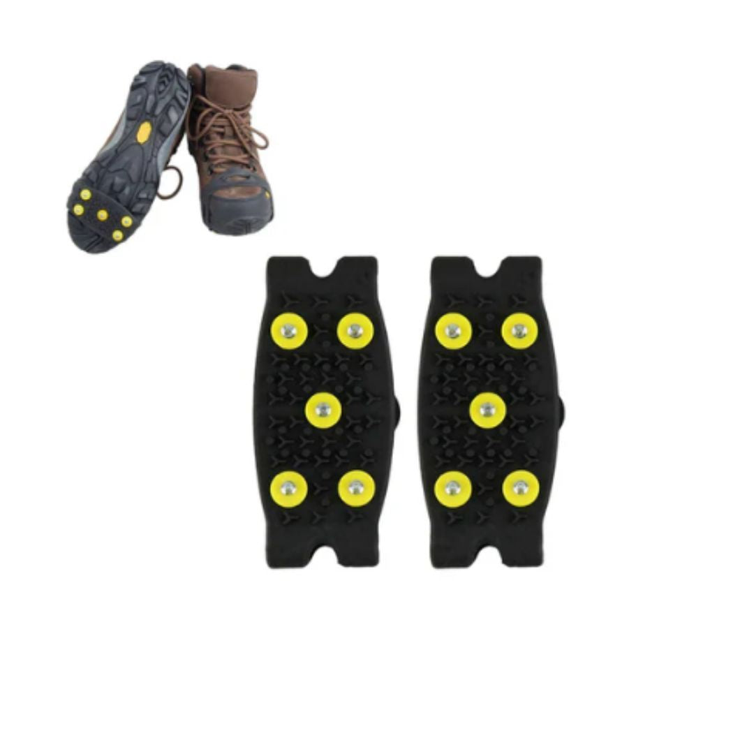 Unisex isbrodder med stålpigger for trygt grep på snø og is. Perfekt for sikkerhet og bedre fotfeste under vinterturer.