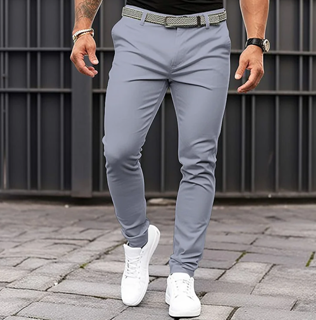 Mørkegrå elegante herrebukser, komfortable med tidløs stil for formelle og uformelle anledninger.