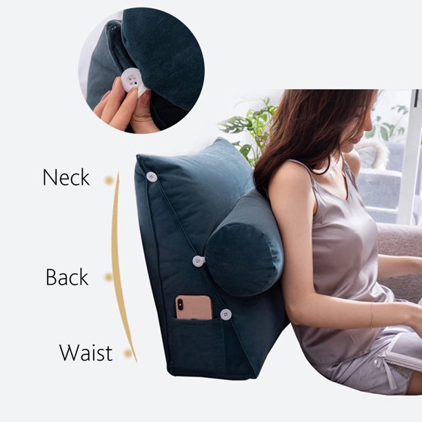 Den justerbare ergonomiske kileputen fra siden, viser dens støttende form for rygg og velvære.