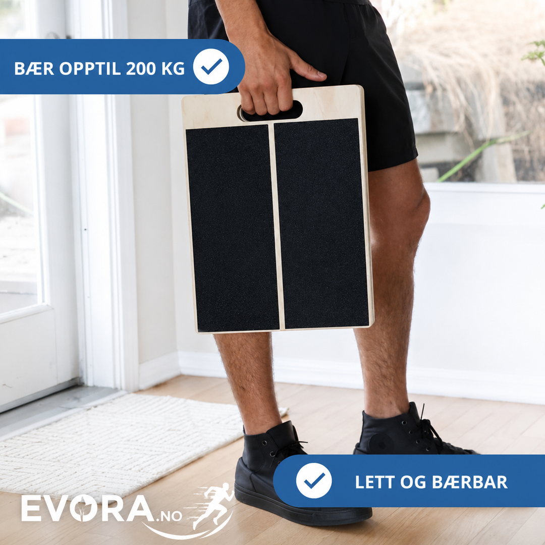 Ergonomisk strekkbrett i tre. Støtter dyp stretching, muskelavslapning og bedrer mobiliteten din.