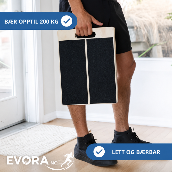 Ergonomisk strekkbrett i tre. Støtter dyp stretching, muskelavslapning og bedrer mobiliteten din.