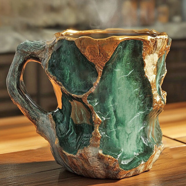 Sett med designkopper for kaffe. Hver kopp har et unikt mønster, ideell som gaveide eller til hjemmekontor.