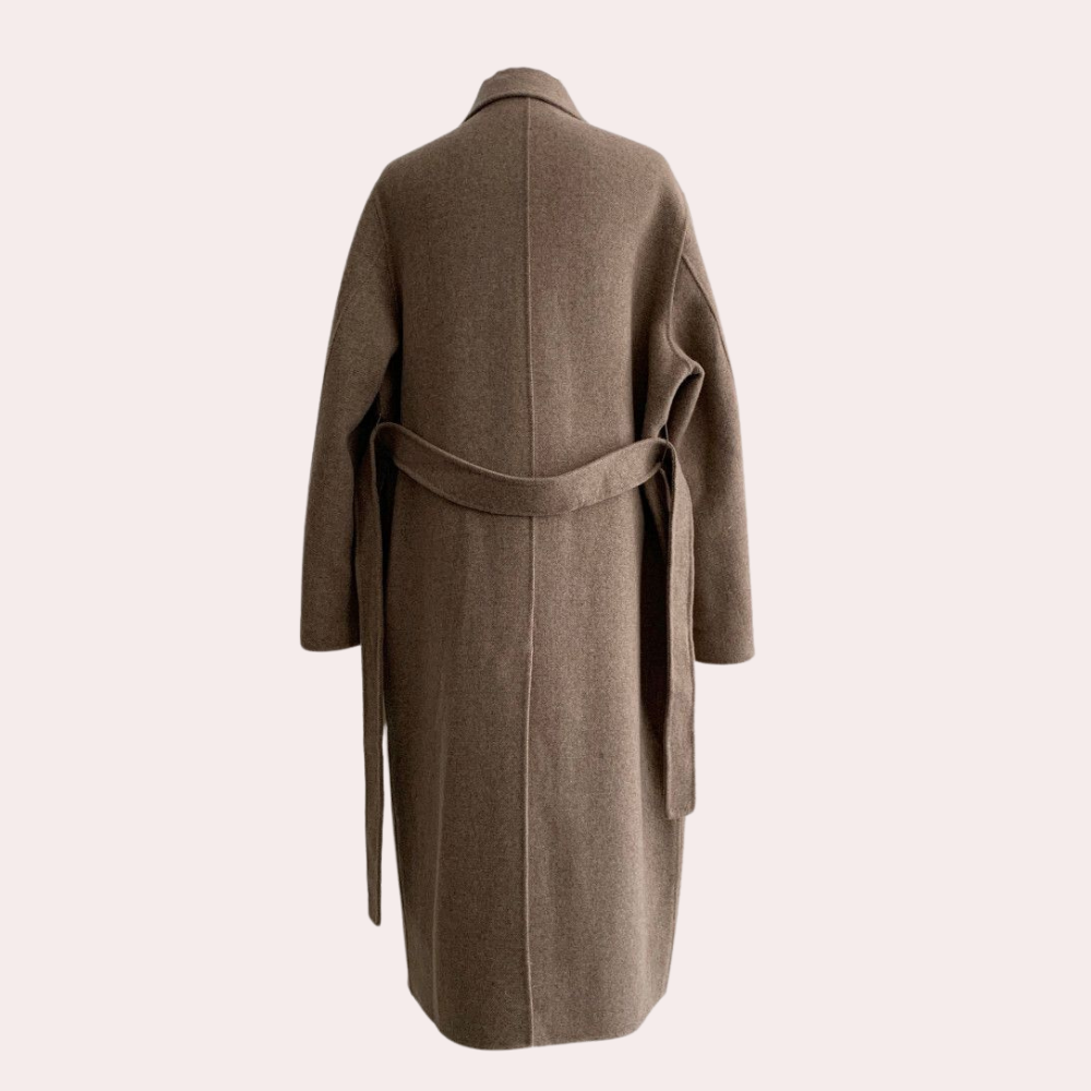 Stilig dobbeltsidig kåpe for dame, perfekt som allsidig høst- og vinterkåpe med tidløs eleganse.