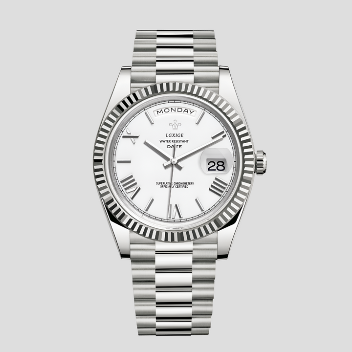 Klassisk herreklokke 41 mm med rent design og stålkasse. Et elegant armbåndsur for enhver herre.