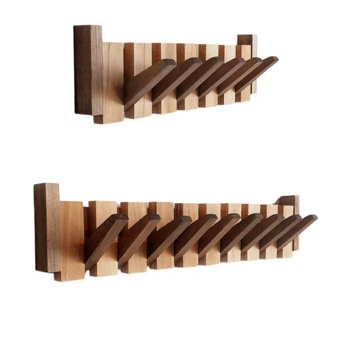 Funksjonelt klesstativ med moderne piano design. Veggkrok i tre for gangen og soverommet. Stilig hjemmeinnredning.