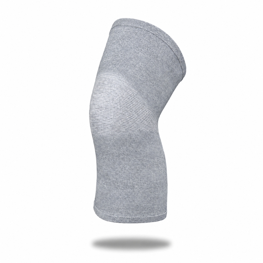 Unisex bambus knestøtte for komfortabel og fleksibel støtte til kneet under trening og hverdag.