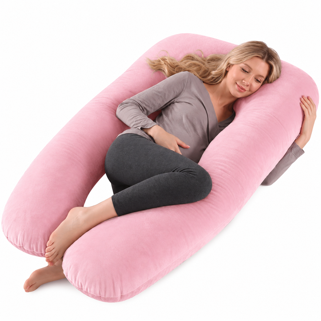 Ergonomisk U-formet kroppspute for komfortabel søvn, unisex, gir full kroppsstøtte og avslapning.