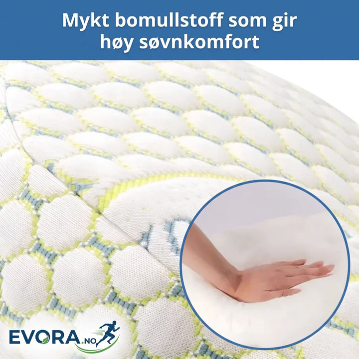 Graviditetspute i U-form, grå, gir støtte til mage, rygg og nakke for bedre hvile.