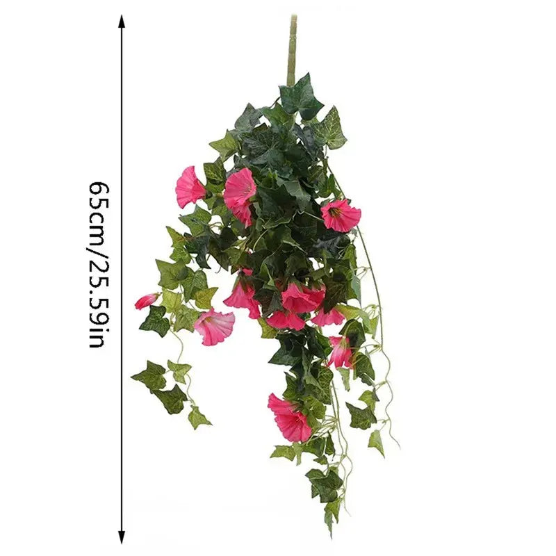 Holdbare og vedlikeholdsfrie kunstige morgenherlighetsblomster, UV-bestandige for utendørs bruk.