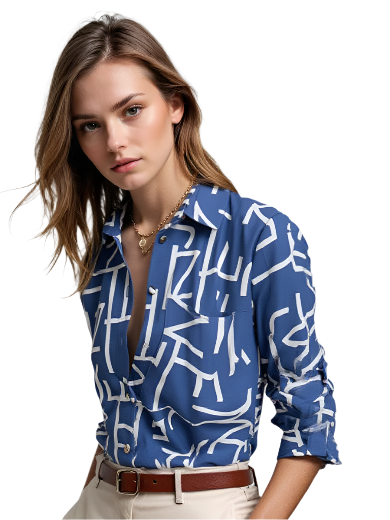 Elegant omslagsbluse for kvinner, perfekt for både hverdag og fest, med komfortabel passform.