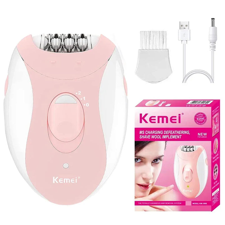 Kvinne elektrisk epilator for ansikt og kropp, oppladbar, gir langvarig glatt hud.