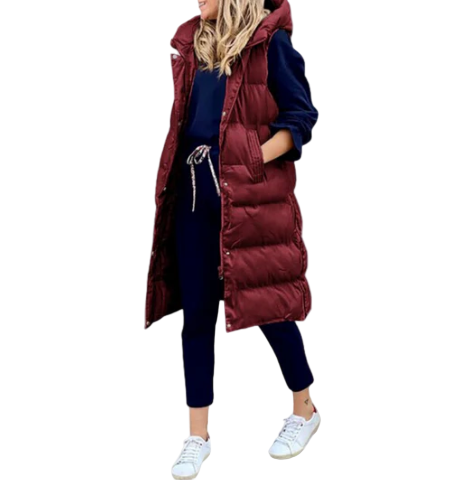 Elegant lang damevest for kvinner, stilig og komfortabelt yttertøy. Perfekt vårvest i chic design.