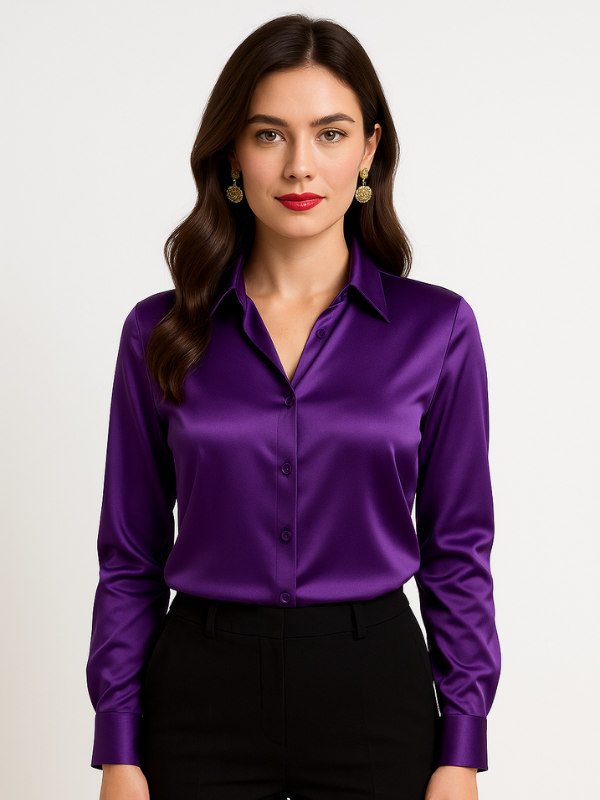 Chic damebluse med diskret knappelukking. Elegant kvinnebluse som er en klassiker i garderoben.