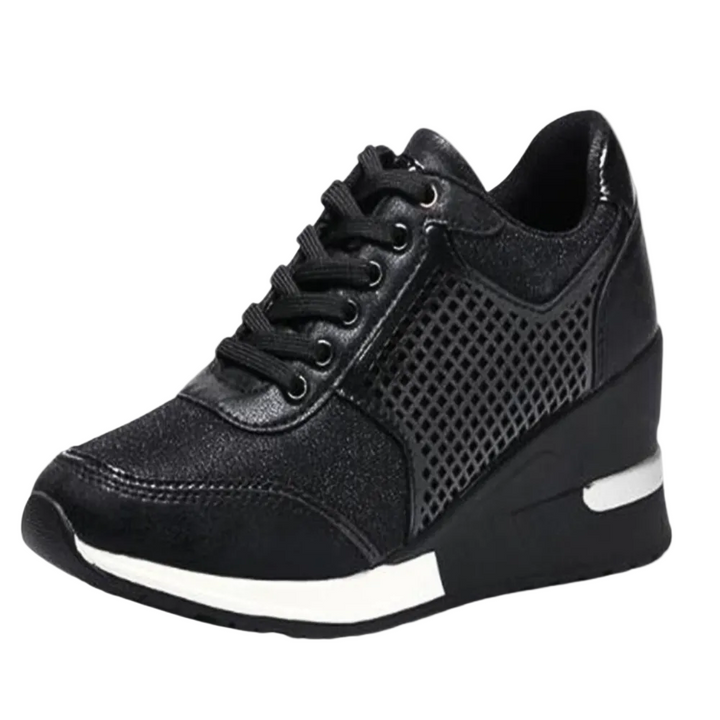 Stilige kvinne sneakers med kilehæl, moderne design og komfort for fritid og hverdagsbruk. Trendsko.