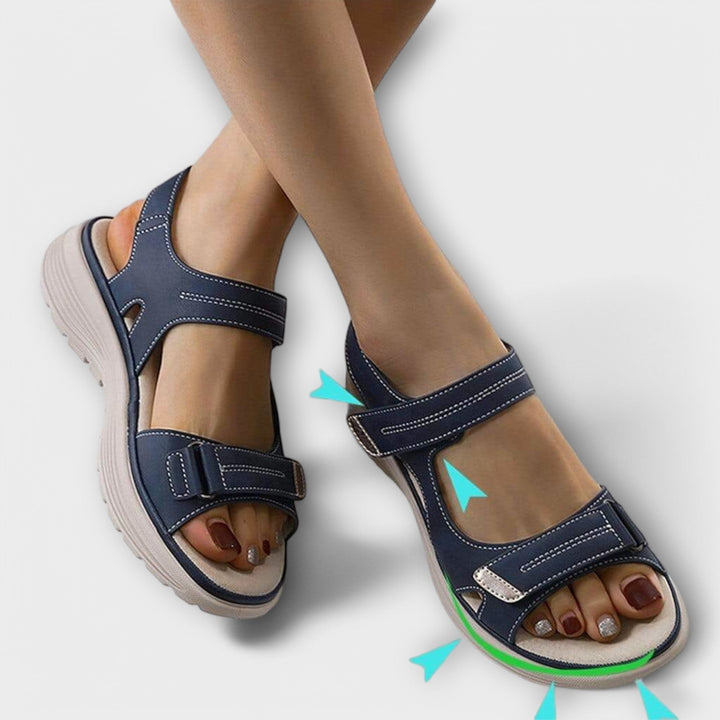 Ortopediske komfortsandaler for kvinner med ergonomisk design. Justerbare og lette sommersko for optimal komfort.