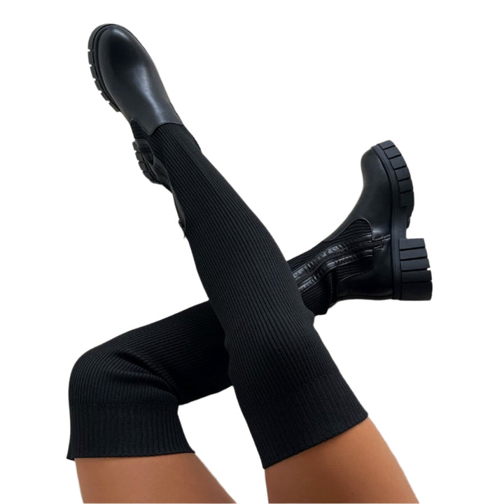 Elegante sorte Dame Stretch Boots for hverdag og fest, med komfortabel passform for kvinners føtter.