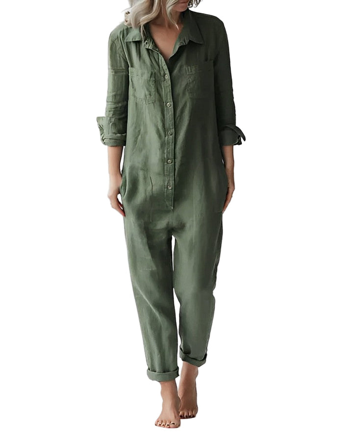 Elegant grønn jumpsuit for kvinner, perfekt for fest eller hverdag, med behagelig passform.