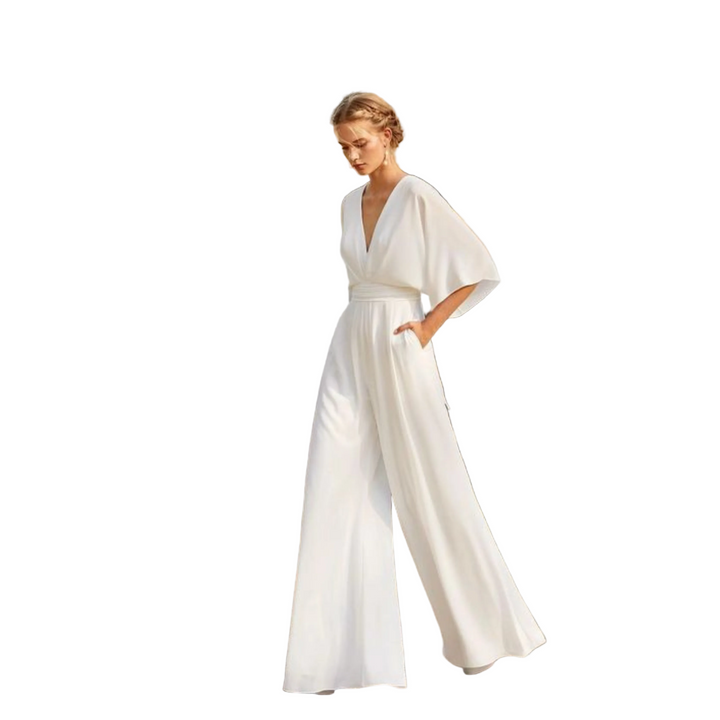 Elegant kvinners jumpsuit med flatterende snitt, ideell for festantrekk og spesielle anledninger.