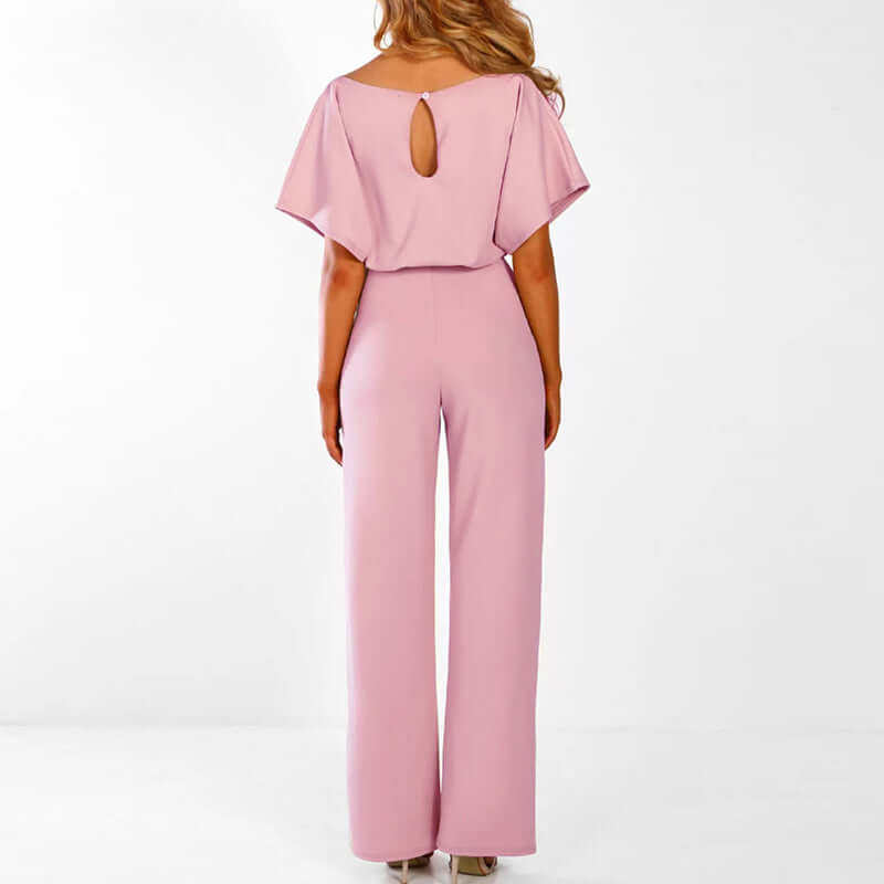 Stilfull dame jumpsuit med vide ben, komfortabel og moderne, egnet for mange anledninger.