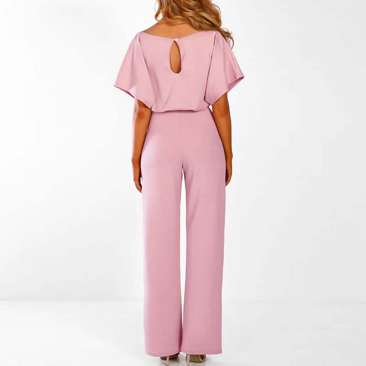 Stilfull dame jumpsuit med vide ben, komfortabel og moderne, egnet for mange anledninger.