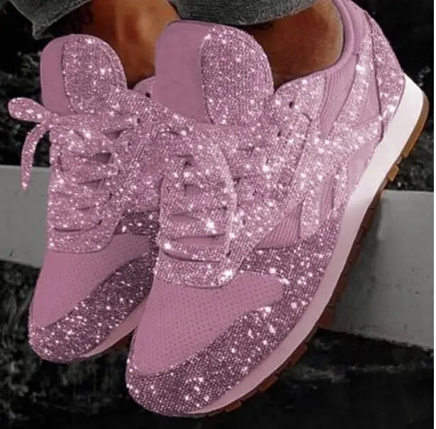 Komfortable damesneakers med glitrende paljetter, perfekt for damemote og fritidssko med stil.