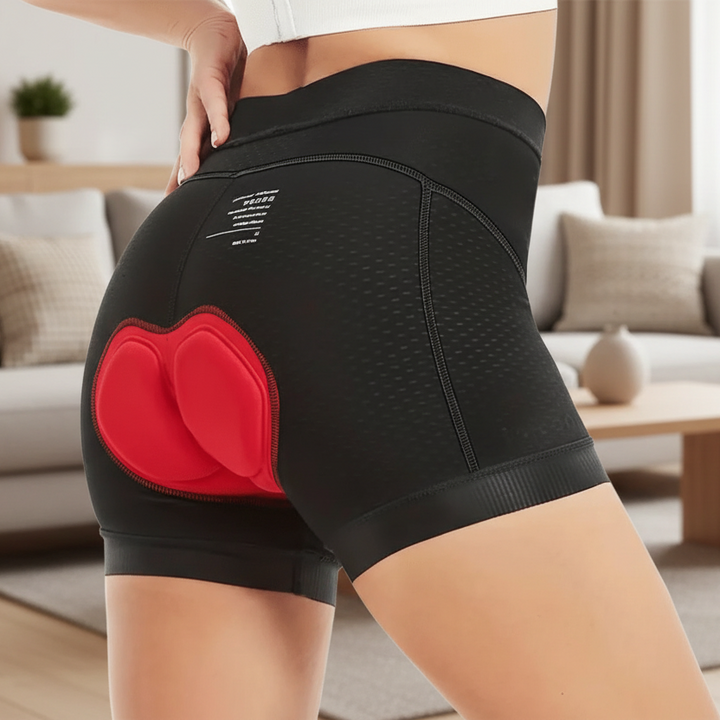 Komfortabel dame sykkelshorts med avansert 4D polstring, ideell for kvinner som sykler og trener.